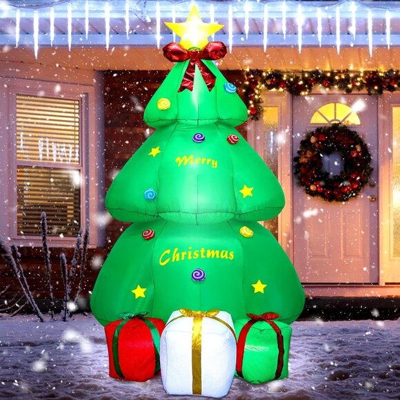 ⚡9ft Christmas Inflatables Christmas Tree with Giftbox Outdoor Decorations - Picture 4 of 7